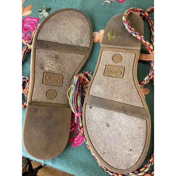 Circus by Sam Edelman Braided Lace Up Sandals 8.5 Multi Color Boho - Picture 4 of 4